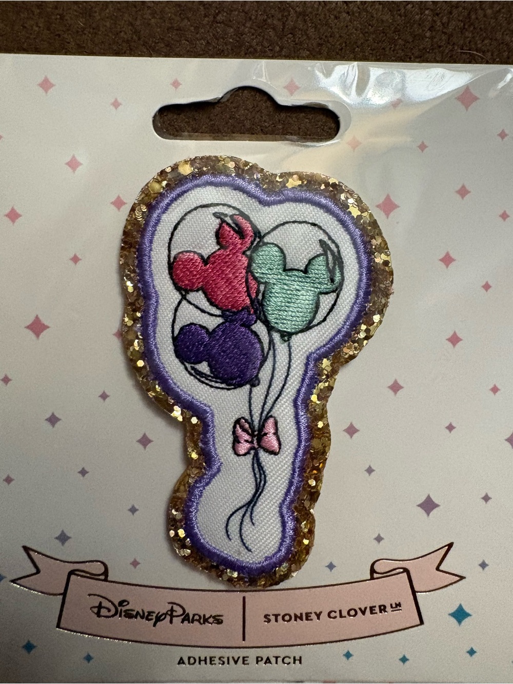 Disney Stoney Clover Lane Glitter-Edge Balloon Patch in Pink, Mint, Purple